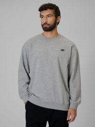 4F Bluza dresowa regular bez kaptura męska - szara M. Szare bluzy 4F, m, bez wzorów, z dresówki, bez kaptura. Za 149.99 zł.