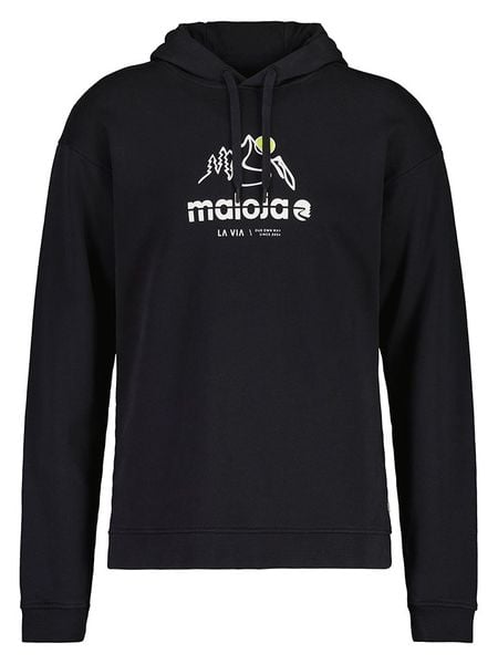Maloja Bluza "DroM." w kolorze czarnym rozmiar: XL. Czarne bluzy Maloja, xl, bez wzorów, z bawełny, z kapturem. Za 255.34 zł.