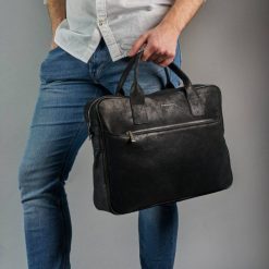 Torba Skórzana BL12 na Laptop 15,6 Brødrene Czarny. Czarne torby na laptopa . Za 429.00 zł.