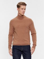 Calvin Klein Golf Superior K10K110420 Brązowy Slim Fit. Brązowe golfy CALVIN KLEIN, m, bez wzorów, z wełny, bez kołnierzyka, bez ramiączek. Za 389.99 zł.