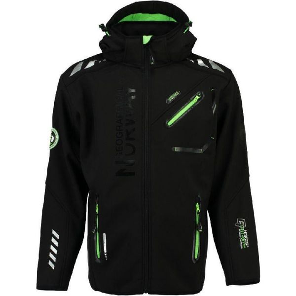 Kurtka Męska Richier Sam Soft Shell. Czarne kurtki Geographical Norway, m, bez wzorów, z elastanu, z kapturem. Za 280.30 zł.