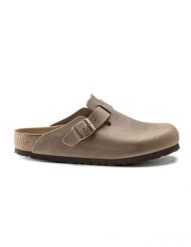 Sandały Boston Olejowana Skóra Rozmiar 45 - 0960811 Brązowy. Brązowe klapki Birkenstock, z materiału, bez zapięcia. Za 569.00 zł.
