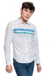 KOSZULA WRANGLER LS 1 PKT SHIRT BEIGE MELANGE W5F11SXA9 112130111. Brązowe koszule Wrangler, m, bez wzorów, z materiału, bez kołnierzyka, bez ramiączek. W wyprzedaży za 59.99 zł.