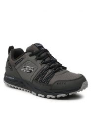 Skechers Trekkingi Escape Plan 51591/CCBK Szary. Szare buty trekkingowe Skechers, bez wzorów, ze skóry, bez zapięcia. Za 290.66 zł.