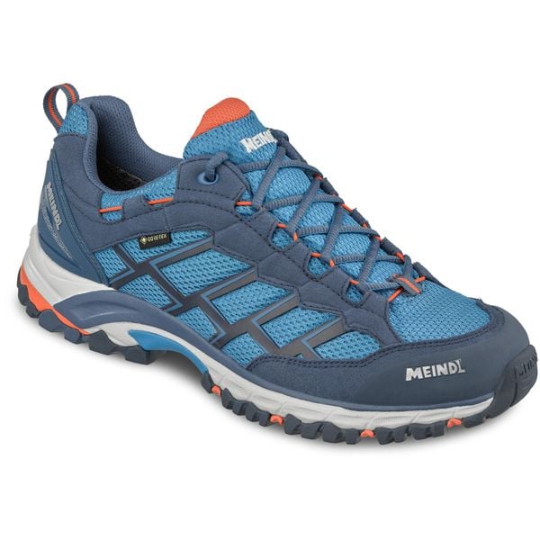 Buty sportowe męskie MEINDL Caribe GTX z membraną Gore-Tex. Niebieskie buty turystyczne MEINDL, bez wzorów, z gore-texu, bez zapięcia, trekkingowe, gore-tex. Za 637.43 zł.