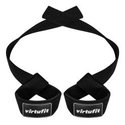 Wyściełane paski do podnoszenia - Bawełna. Czarne paski VIRTUFIT, bez wzorów, z bawełny, sportowe. Za 74.00 zł.