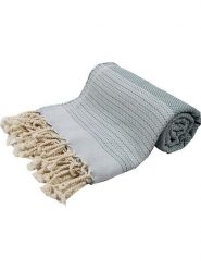 Samimi Chusta hammam w kolorze miętowo-błękitnym - 180 x 100 cm rozmiar: onesize. Niebieskie szaliki Samimi, bez wzorów, z bawełny. Za 80.95 zł.