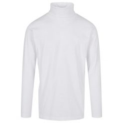 Bluza Z Długim Rękawem Unisex Turtle Neck Dla Dorosłych. Białe bluzy BUILD YOUR BRAND, m, bez wzorów, bez kaptura. Za 101.99 zł.