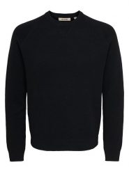 ONLY & SONS Sweter "Villas" w kolorze czarnym rozmiar: M. Czarne swetry nierozpinane Only & Sons, m, bez wzorów, bez kołnierzyka, bez ramiączek. Za 124.95 zł.
