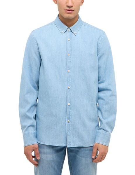 Męska Koszula Mustang Style Cullman Denim Blue 1017541 5000 100. Niebieskie koszule Mustang, m, bez wzorów, z denimu, bez kołnierzyka, bez ramiączek. Za 129.99 zł.