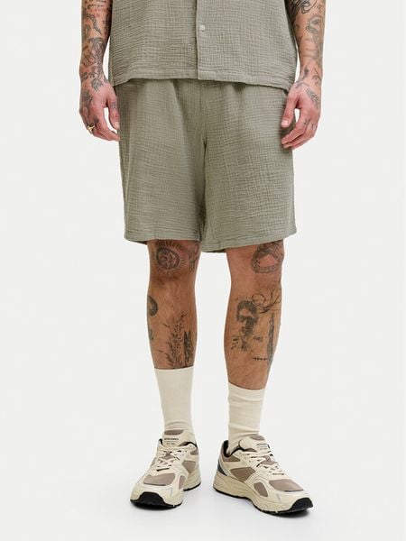 Jack & Jones Szorty materiałowe Jaiden 12274758 Khaki Relaxed Fit. Brązowe szorty Jack & Jones, m, bez wzorów, z bawełny. Za 79.99 zł.