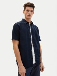 Tom Tailor Koszula 1042351 Granatowy Regular Fit. Niebieskie koszule Tom Tailor, m, bez wzorów, ze lnu, bez kołnierzyka, bez ramiączek. Za 309.99 zł.