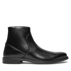 Kozaki HUGO. Czarne kozaki Hugo, bez wzorów, bez obcasa, bez zapięcia. Za 1,149.00 zł.