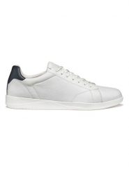 Geox Skórzane sneakersy w kolorze białym rozmiar: 42. Białe buty sportowe casual Geox, bez wzorów, z materiału, bez zapięcia. Za 263.53 zł.