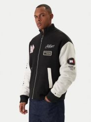 Tommy Hilfiger Kurtka bomber MW0MW42581 Czarny Regular Fit. Czarne kurtki Tommy Hilfiger, l, bez wzorów, z wełny, bez kaptura. Za 2,489.00 zł.