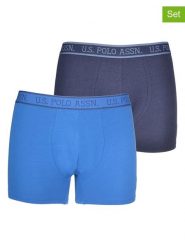 U.S. Polo Assn. Bokserki (2 pary) w kolorze granatowym i niebieskim rozmiar: XL. Niebieskie bokserki U.S. Polo Assn., s, bez wzorów. Za 70.74 zł.
