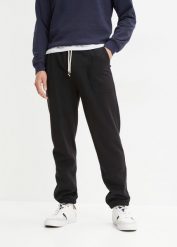 Spodnie sportowe z czystej bawełny organicznej. Czarne spodnie treningowe długie bonprix, l, bez wzorów, z bawełny. Za 82.99 zł.