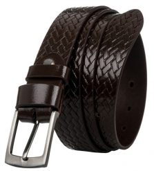 Pasek męski brązowy Rovicky PLW-R-15 BROWN. Brązowe paski ROVICKY, z aplikacjami, ze skóry. Za 43.00 zł.