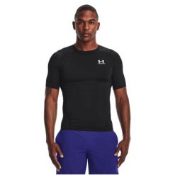 Koszulka męska Under Armour HeatGear® krótki rękaw. Czarne bluzki z długim rękawem Under Armour, m, bez wzorów, z materiału, bez kołnierzyka, bez ramiączek. W wyprzedaży za 119.99 zł.