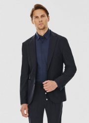 PAKO LORENTE – Marynarka garniturowa w kolorze granatowym. Garnitury Pako Lorente, m, bez wzorów, z elastanu. Za 499.99 zł.