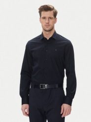 Tommy Hilfiger Koszula MW0MW39279 Granatowy Slim Fit. Niebieskie koszule Tommy Hilfiger, m, bez wzorów, z bawełny, bez kołnierzyka, bez ramiączek. Za 319.99 zł.