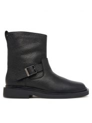 Calvin Klein Kozaki Sq Rubber Boot Buckle Lth HM0HM02353 Czarny. Czarne kozaki CALVIN KLEIN, bez wzorów, bez obcasa, bez zapięcia. Za 899.99 zł.