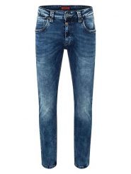 Timezone Dżinsy "Eduardo" - Slim fit - w kolorze niebieskim rozmiar: W38/L32. Niebieskie jeansy Timezone, l. Za 219.08 zł.