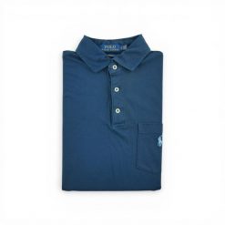 Second life - Męskie polo z krótkim rękawem Navy - Jak nowy. Niebieskie koszulki polo RALPH LAUREN, m, bez wzorów, bez kołnierzyka, bez ramiączek, na golfa. Za 127.76 zł.