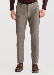 PAKO LORENTE - Brązowe spodnie chino. Brązowe spodnie materiałowe Pako Lorente, na co dzień, na zimę, l, bez wzorów, z bawełny, casualowe. Za 359.99 zł.