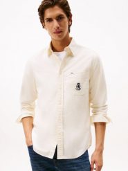 Tommy Hilfiger koszula bawełniana Mężczyźni Regular Fit Bawełna biały, XL. Białe koszule Tommy Hilfiger, m, bez wzorów, z bawełny, bez kołnierzyka, bez ramiączek. Za 229.95 zł.