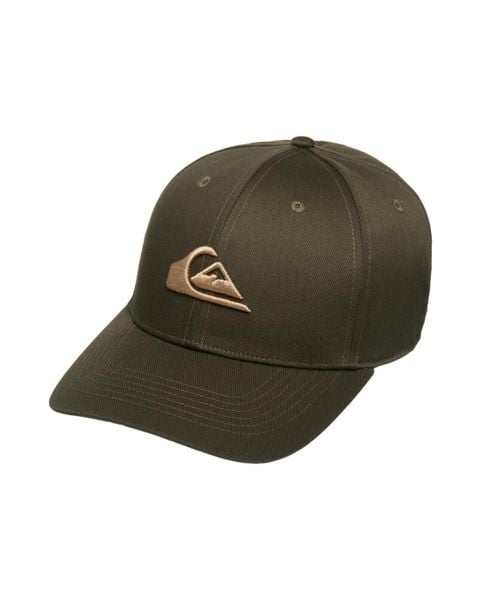 Czapka dla Mężczyzn DECADES Brązowy. Zielone czapki z daszkiem Quiksilver, bez wzorów, z bawełny. Za 94.99 zł.