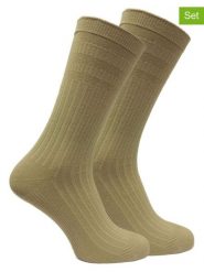 Norfolk Skarpety trekkingowe (2 pary) "Joseph" w kolorze zielonym rozmiar: 35-38. Zielone skarpety Norfolk, bez wzorów, z materiału. Za 39.99 zł.