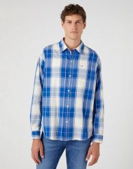 WRANGLER 1 PKT SHIRT MĘSKA KOSZULA MATERIAŁOWA W KRATĘ NAUTICAL W5D64MXV2 112330810. Koszule Wrangler, m, bez wzorów, z materiału, bez kołnierzyka, bez ramiączek. Za 159.99 zł.