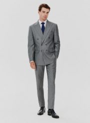 PAKO LORENTE – Szara marynarka garniturowa w prążek. Szare garnitury Pako Lorente, m, bez wzorów, z poliesteru. Za 399.99 zł.