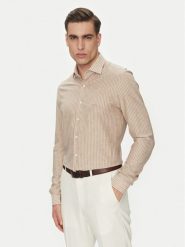Michael Kors Koszula MK0DS01538 Beżowy Slim Fit. Brązowe koszule Michael Kors, m, bez wzorów, z bawełny, bez kołnierzyka, bez ramiączek. Za 299.99 zł.