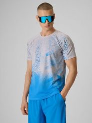 4F Koszulka do biegania szybkoschnąca męska - szara XL. Szare t-shirty 4F, m, bez wzorów, z dzianiny, bez kołnierzyka, bez ramiączek. Za 129.99 zł.