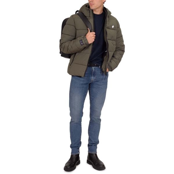 Kurtka z kapturem Superdry Sports. Brązowe kurtki Superdry, m, bez wzorów, z puchu, z kapturem. Za 379.00 zł.