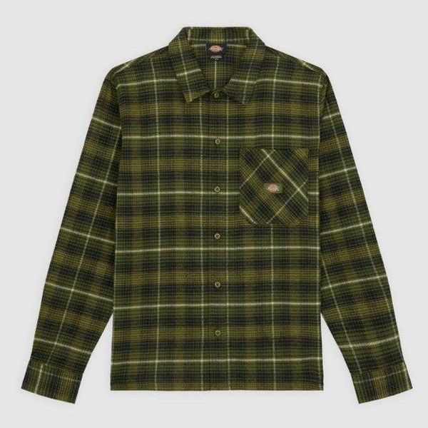 Koszula Dickies Forest Check Cypress. Zielone koszule Dickies, bez wzorów, bez kołnierzyka, bez ramiączek. W wyprzedaży za 255.75 zł.