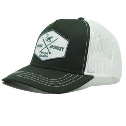Czapka Trucker - 5 Paneli / Dorosły / Jeden Rozmiar (Zielony/Biały). Zielone czapki z daszkiem SURF MONKEY, bez wzorów. Za 159.95 zł.