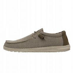 HeyDude Męskie Mokasyny Wally 40019 Sox. Brązowe mokasyny Hey dude, bez wzorów, z materiału, bez obcasa, bez zapięcia. Za 199.00 zł.