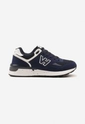 Granatowe Buty Sportowe Sneakersy z Geometryczną Naszywką Odoria. Niebieskie buty sportowe casual Born2be, z aplikacjami, z jeansu, bez zapięcia. W wyprzedaży za 143.99 zł.