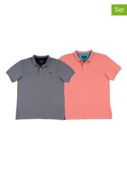 The Time of Bocha Koszulki polo (2 szt.) w kolorze łososiowym i szarym rozmiar: S. Pomarańczowe koszulki polo The Time of Bocha, s, bez wzorów, z bawełny, bez kołnierzyka, bez ramiączek. Za 165.99 zł.