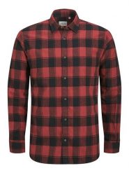 Jack & Jones Koszula "Joshua" w kolorze czarno-czerwonym rozmiar: S. Czarne koszule Jack & Jones, s, bez wzorów, z bawełny, bez kołnierzyka, bez ramiączek. Za 52.55 zł.