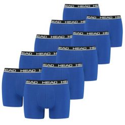 HEAD bokserki męskie zestaw 10 sztuk Blue/Black. Niebieskie bokserki Head, m, bez wzorów, z bawełny. Za 307.92 zł.