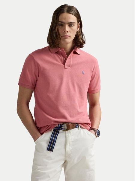 Polo Ralph Lauren Polo 710536856466 Różowy Slim Fit. Czerwone koszulki polo Polo Ralph Lauren, m, bez wzorów, z bawełny, bez kołnierzyka, bez ramiączek. Za 309.99 zł.