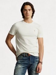 Polo Ralph Lauren T-Shirt 710671438350 Écru Custom Slim Fit. Koszulki polo Polo Ralph Lauren, m, bez wzorów, z bawełny, bez kołnierzyka, bez ramiączek. Za 279.99 zł.