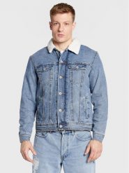 Redefined Rebel Kurtka jeansowa Raven 215116 Niebieski Regular Fit. Niebieskie kurtki Redefined Rebel, m, bez wzorów, z jeansu, bez kaptura. Za 189.99 zł.