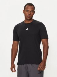 Adidas T-Shirt Workout Logo IT2124 Czarny Regular Fit. Czarne t-shirty sportowe Adidas, bez wzorów, z bawełny, bez ramiączek, na fitness i siłownię. Za 99.99 zł.