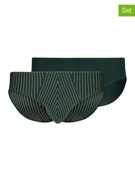 Skiny Slipy (2 pary) w kolorze ciemnozielonym rozmiar: M. Zielone slipki Skiny, m, bez wzorów. Za 97.51 zł.