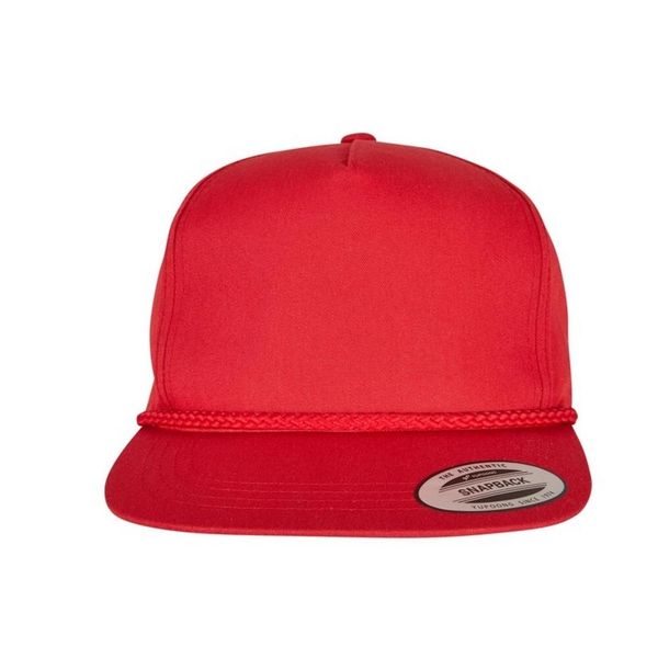 Czapka Golfowa YP Classics Poplin. Czerwone czapki z daszkiem FLEXFIT, bez wzorów, z bawełny. Za 65.99 zł.